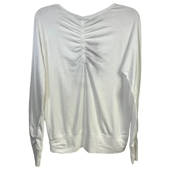 Cutter & Buck Knit Top S White Graphic Long Sleeve Athleisure Sporty Comfort NEW - Picture 3 of 13